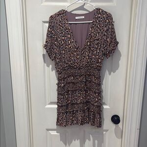 Karlie Leopard Print Ruffle dress SZ medium